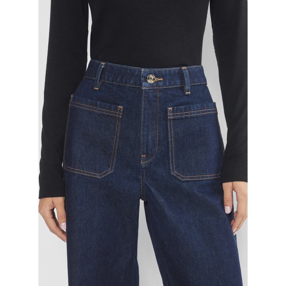 Wilfred Aritzia Dark Wash High Rise Wide Leg Nautical Jeans Pockets Size 25